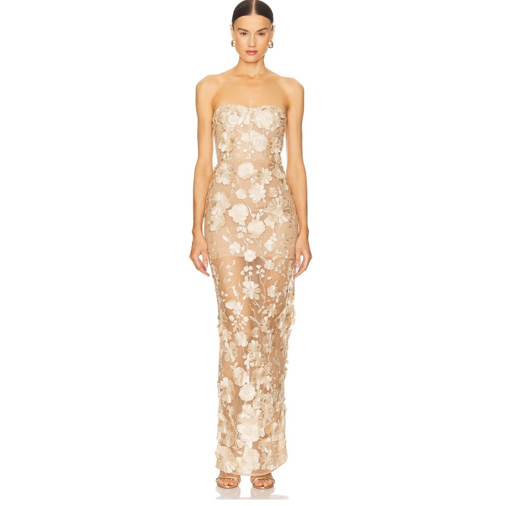 Bronx & Banco Jasmine Maxi Dress in Gold & Floral